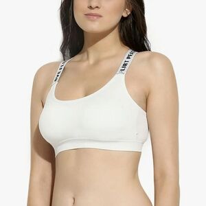 Women's White Underwear Sports Bra Top Stretch Crop Yoga Padded Seamless